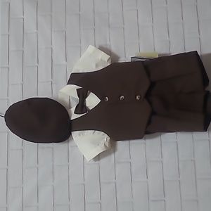 NWT Infant Boy's brown and ivory dressy short set by Lito